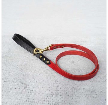 Houndworthy Dog Leash Bridle Leather Oxblood Red