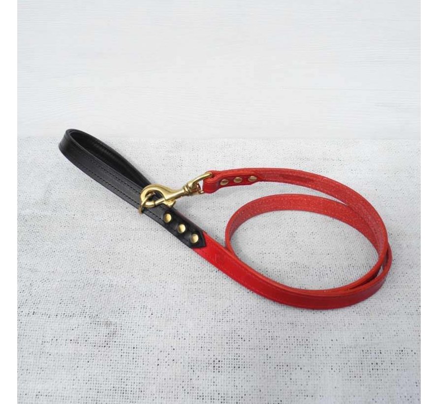 Dog Leash Bridle Leather Oxblood Red