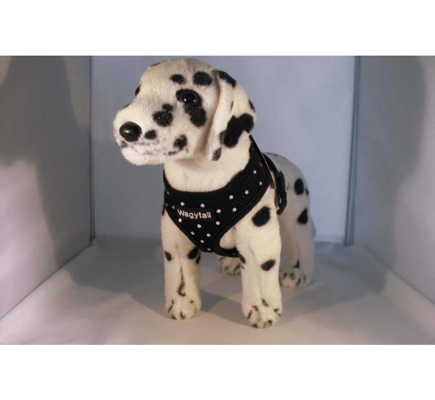 Dog Harness Black with Swarovski