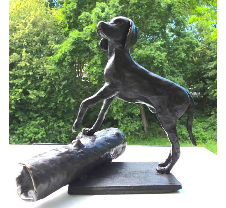 Bronzen urn voor hond