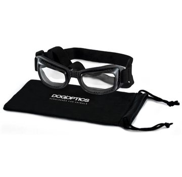 Dogoptics Dog Sunglasses Biker Black Frame Clear Lens