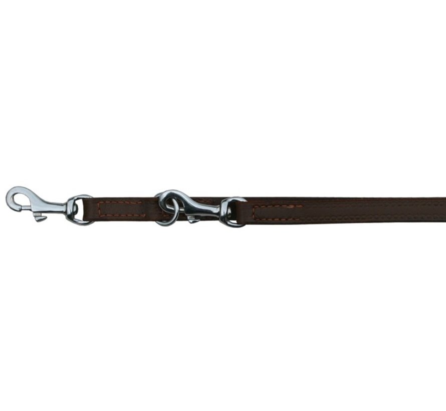 Dog Leash Plain Brown Silver
