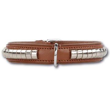 Doxtasy Dog Collar Silver Row Brown