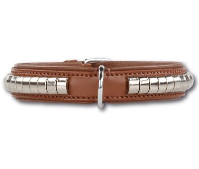 Doxtasy Dog Collar Silver Row Brown