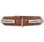 Dog Collar Silver Row Brown