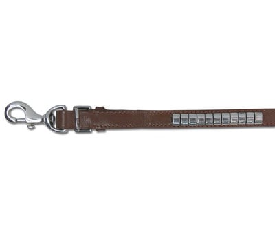 Doxtasy Dog Collar Silver Row Brown