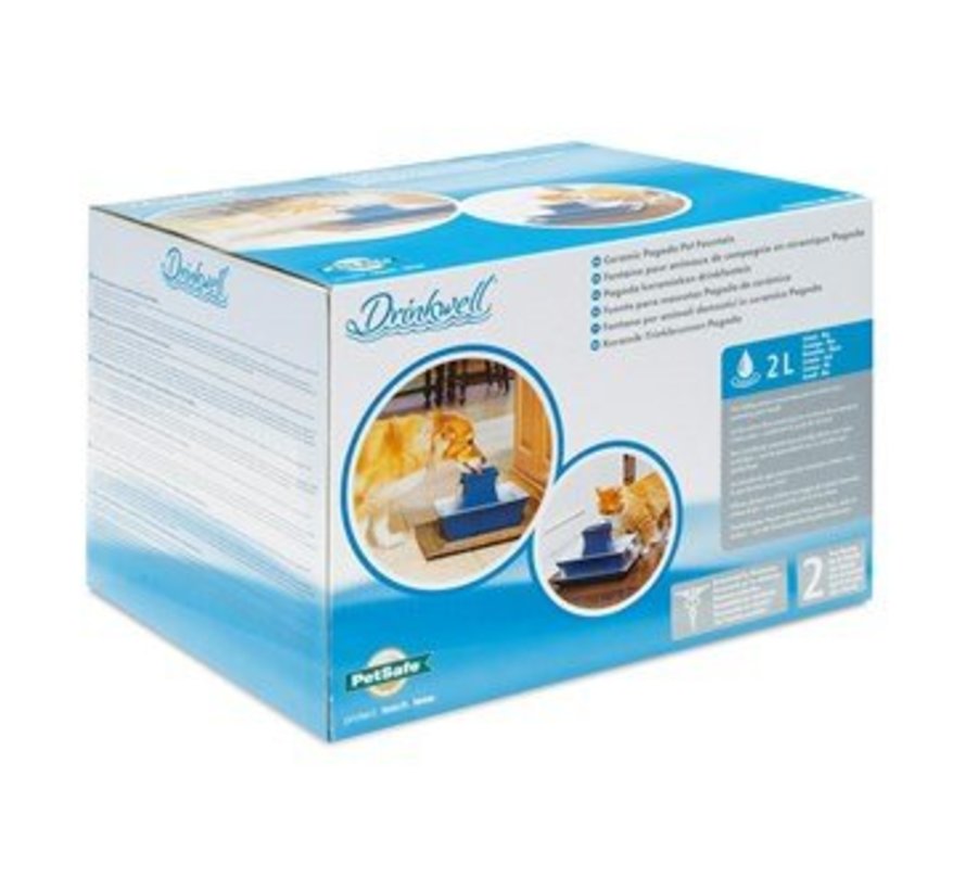 Drinkfontein Drinkwell Pagoda Blauw