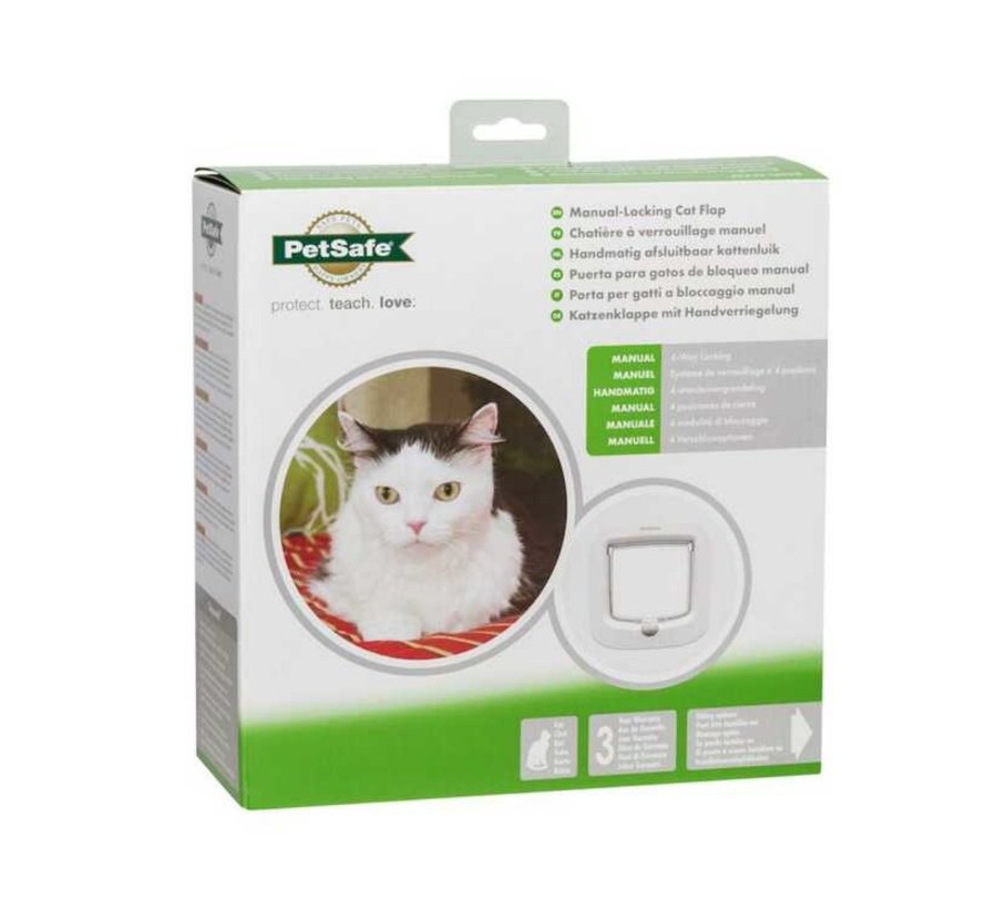 Staywell Manual Locking Cat Flap White