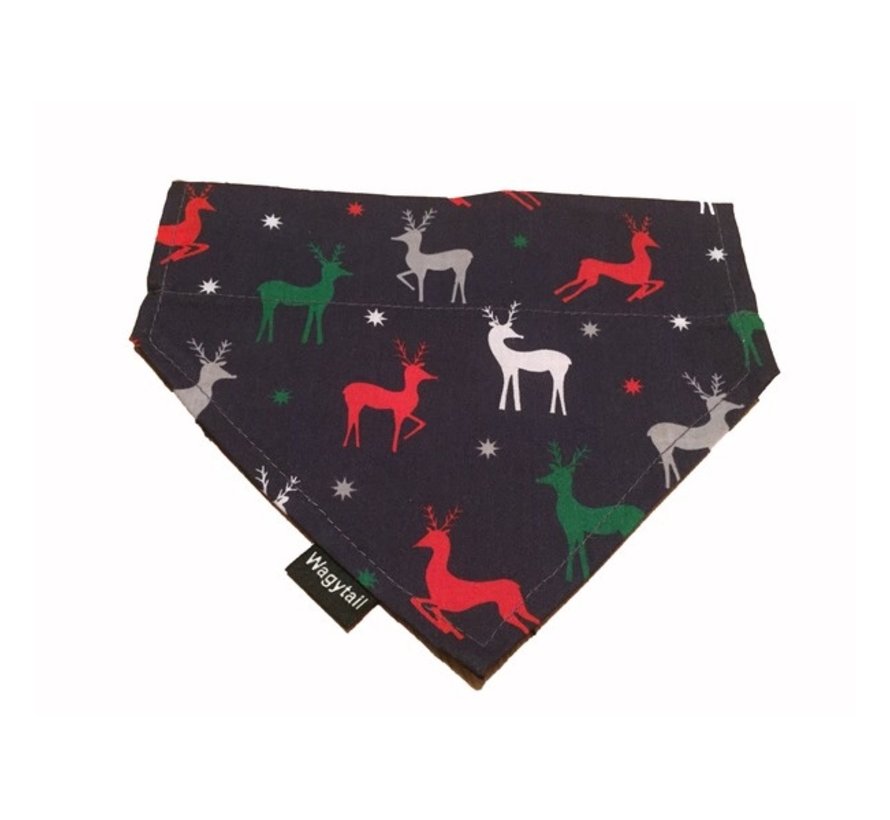 Dog Scarf Blue Reindeer Bandana