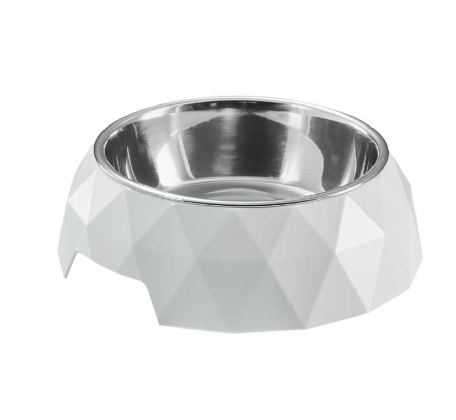 Dog Bowl Melamine Kimberley White
