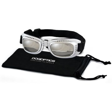 Dogoptics Dog Sunglasses Biker Silver frame/Mirror lens