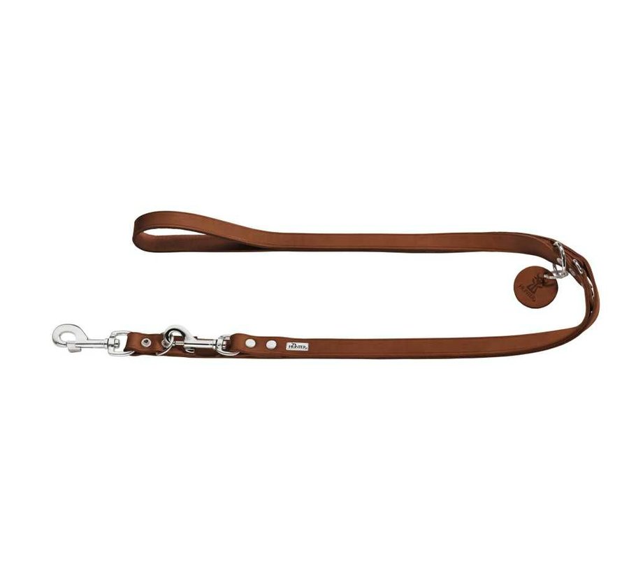 Adjustable Dog Leash Cognac Leather