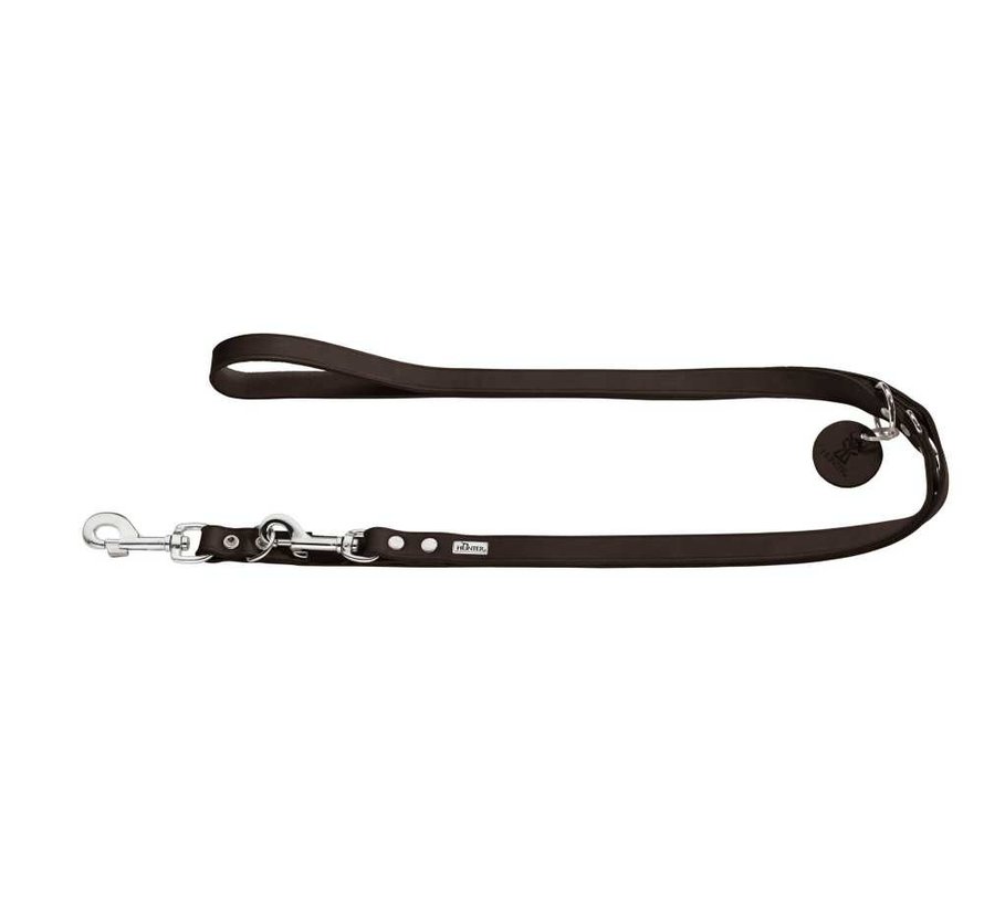 Adjustable Dog Leash Dark Brown Leather