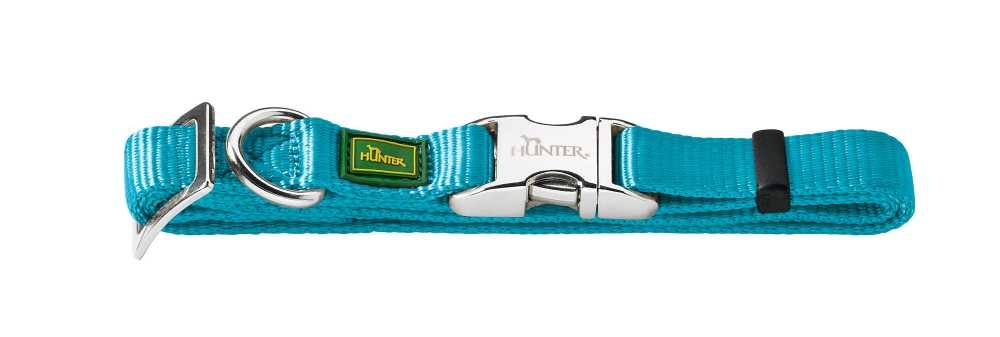 Afbeelding Hunter Klikhalsband Alu Nylon Soft Petrol - Hondenhalsband - 30-45x1.5 cm door Petsonline