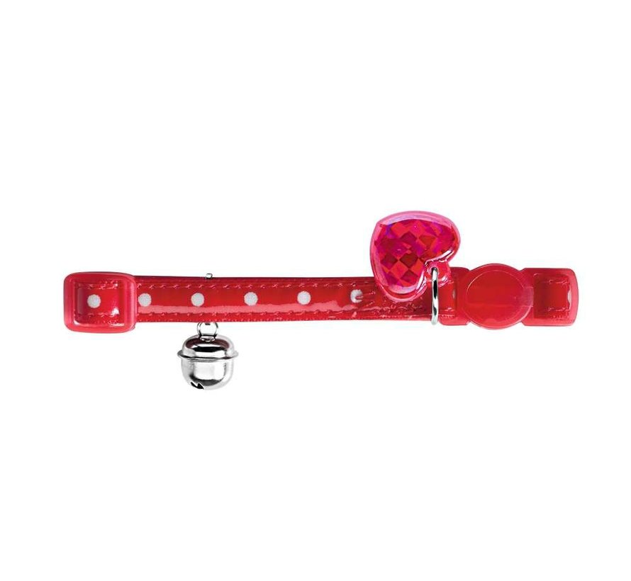 Cat Collar Glossy Dots Red