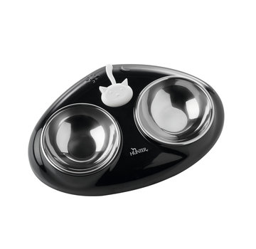 Hunter Double Bowl Cat Moulins Black