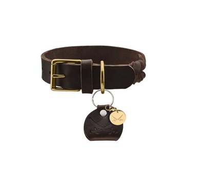 Hunter Dog Collar Sansibar Solid Brown