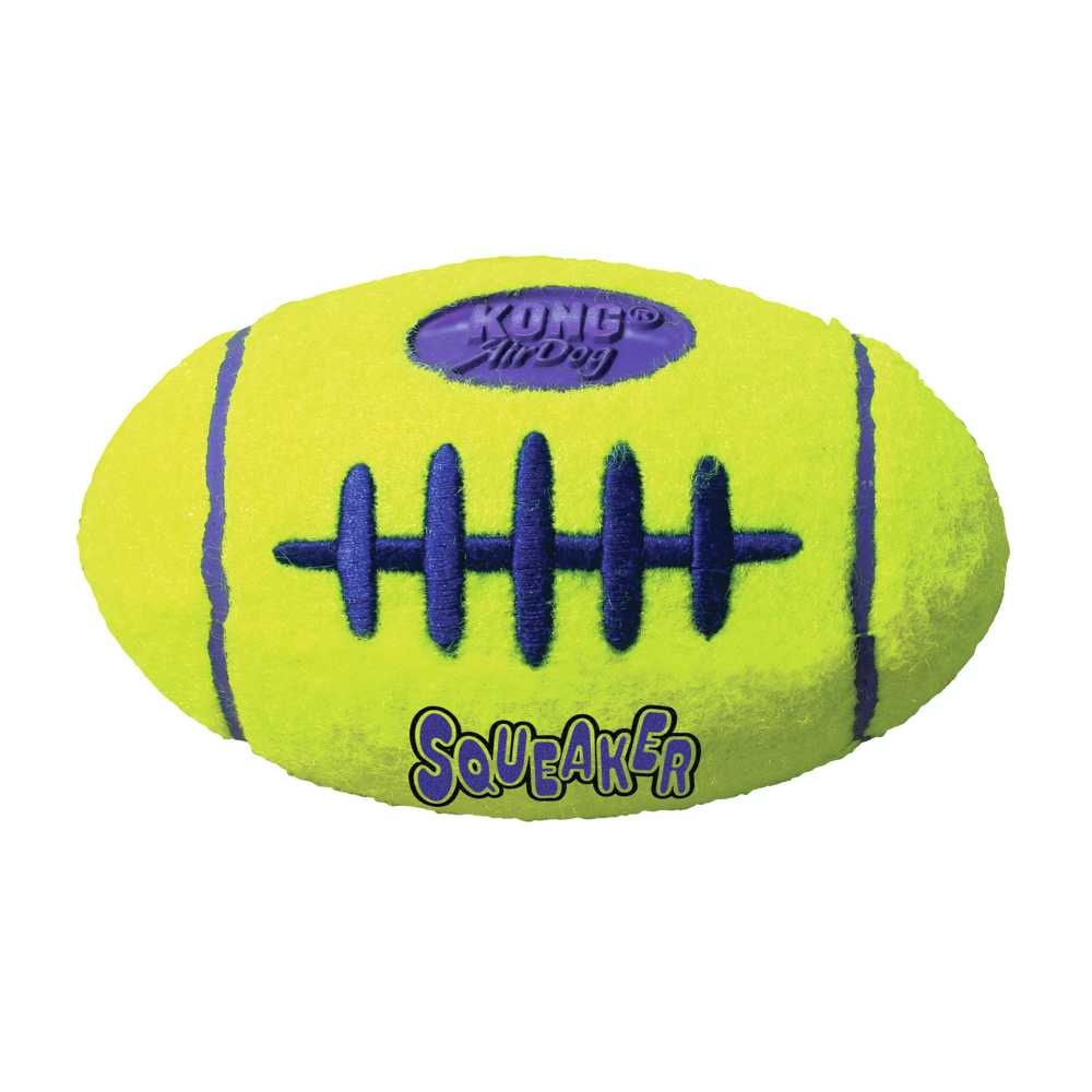 Afbeelding Kong air squeaker football geel Small 9x5,5 cm door Petsonline