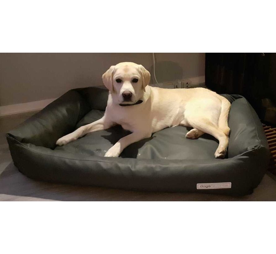 Dog Bed Faux Leather Dark Gray