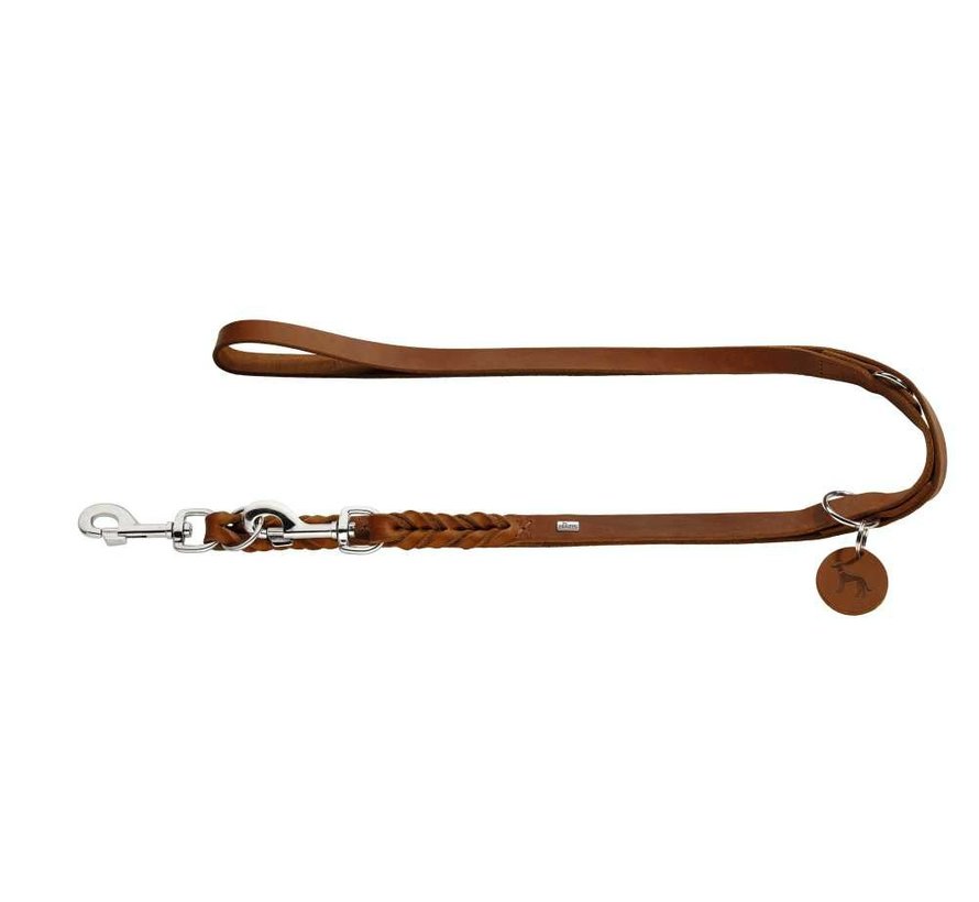 Adjustable Dog Leash Solid Education Cognac