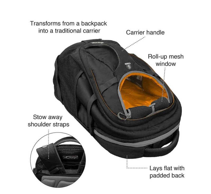 Kurgo Dog Backpack GTrain K9 Black