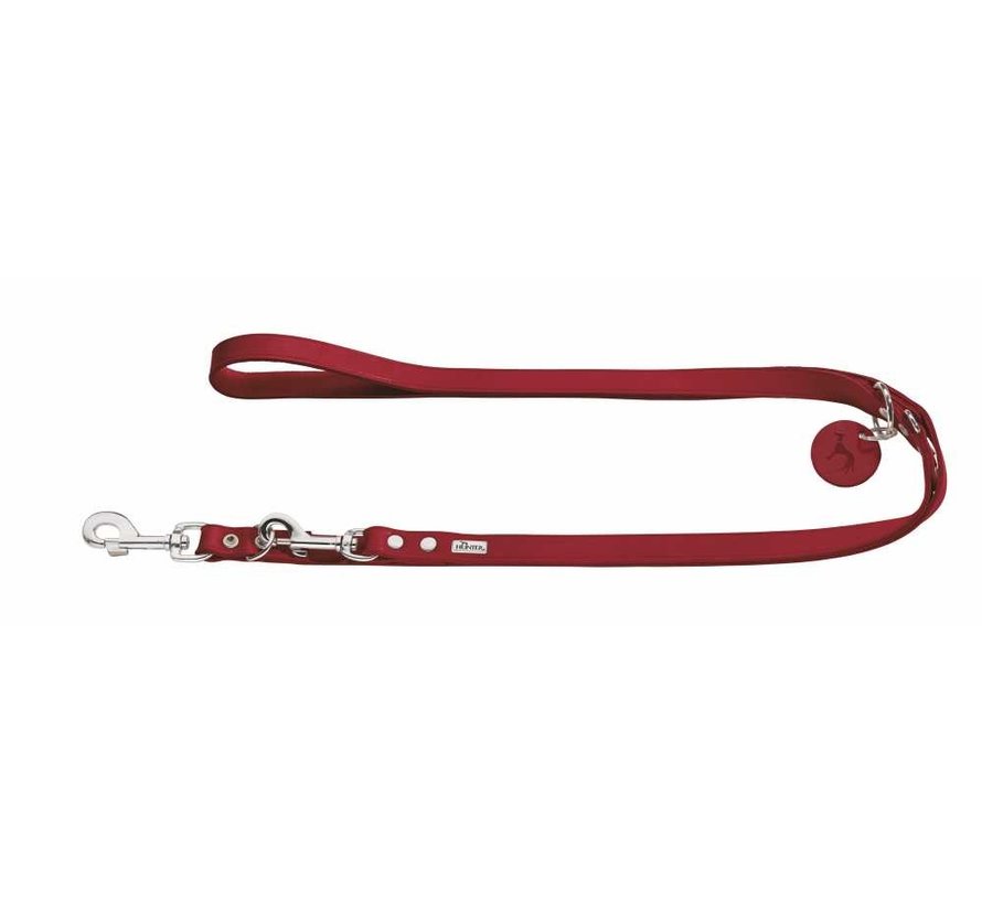 Adjustable Dog Leash Red Leather