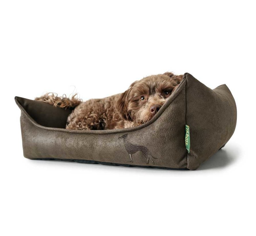 Dog Bed Faux Leather Bologna Brown