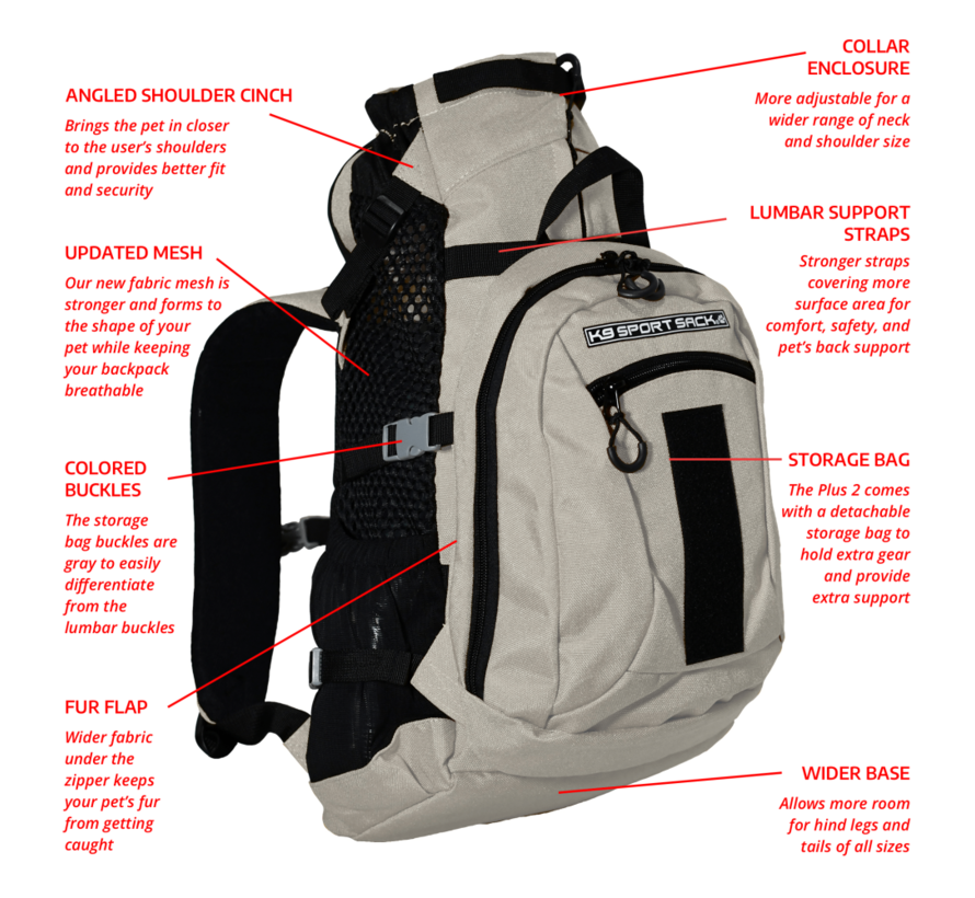 Dog Carrier Backpack Plus Grey 2