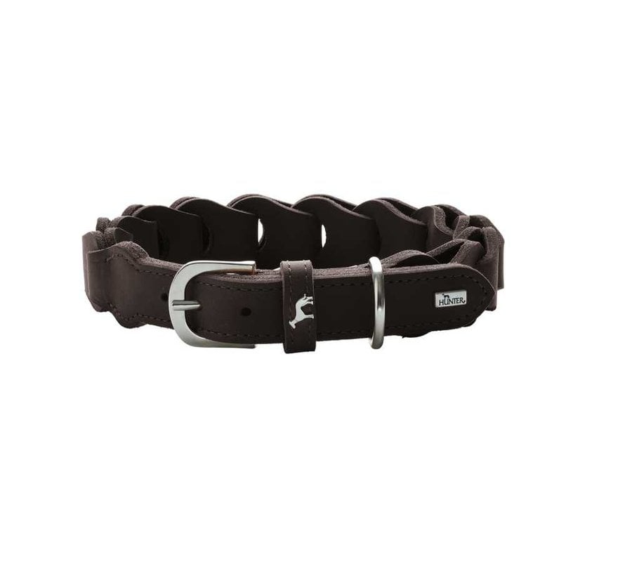 Dog Collar Solid Education Chain Dark Brown