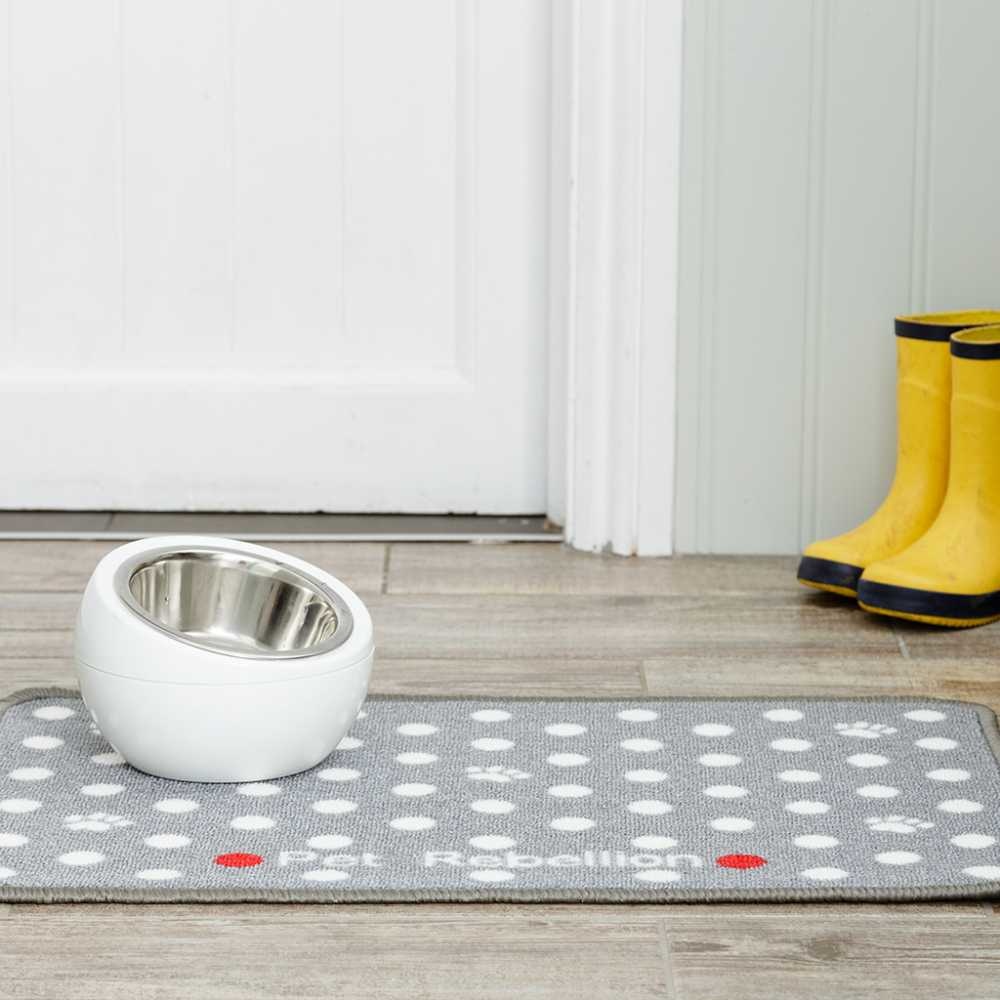 Voerbakmat Dotty Grey