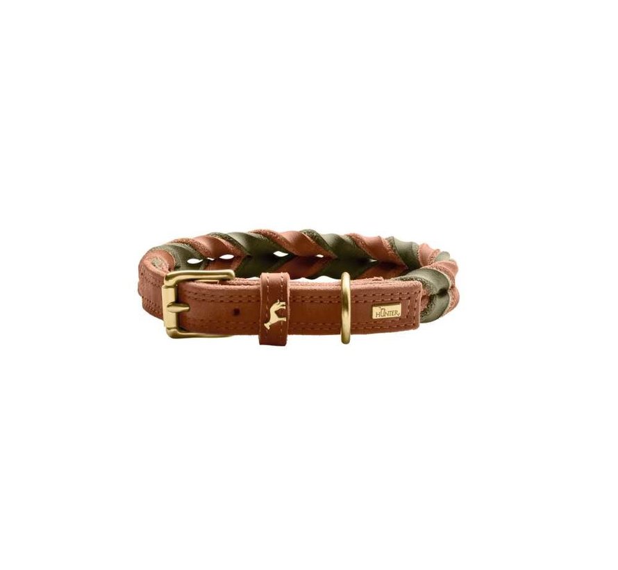 Dog Collar Solid Education Duo Cognac