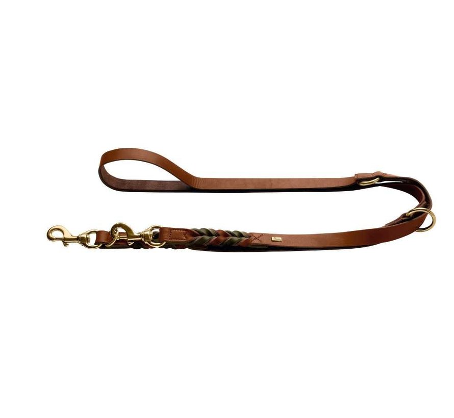 Adjustable Dog Leash Solid Education Duo Cognac