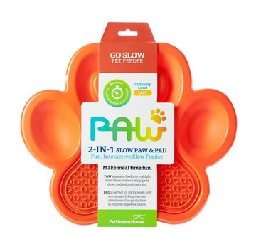 PDH Paw 2 in 1 Slow Feeder Orange