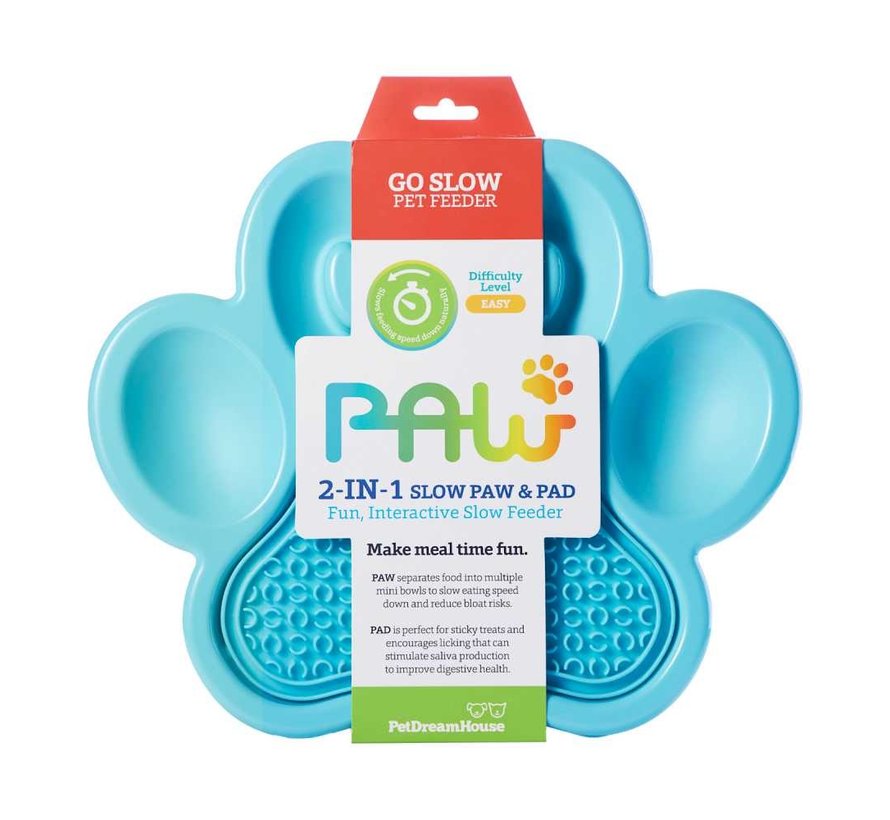 Paw 2 in 1 Slow Feeder Blauw