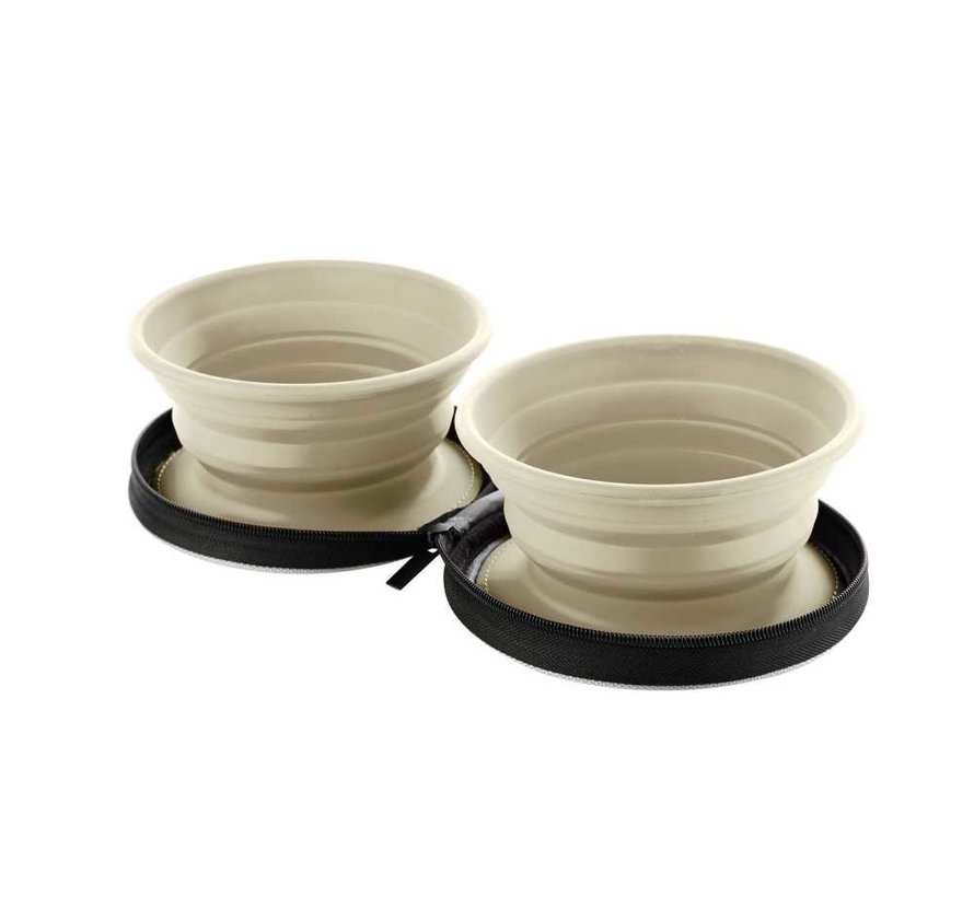 Opvouwbare Beige Voerbak List met Opbergtasje