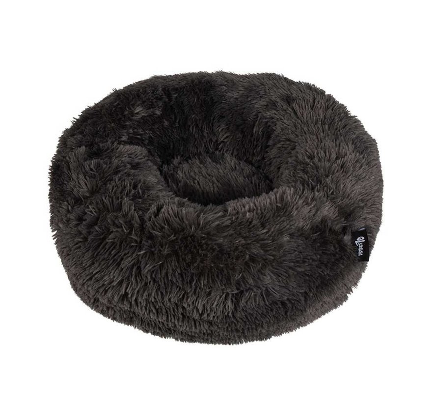 Dog Bed Donut Fuzz Dark Grey