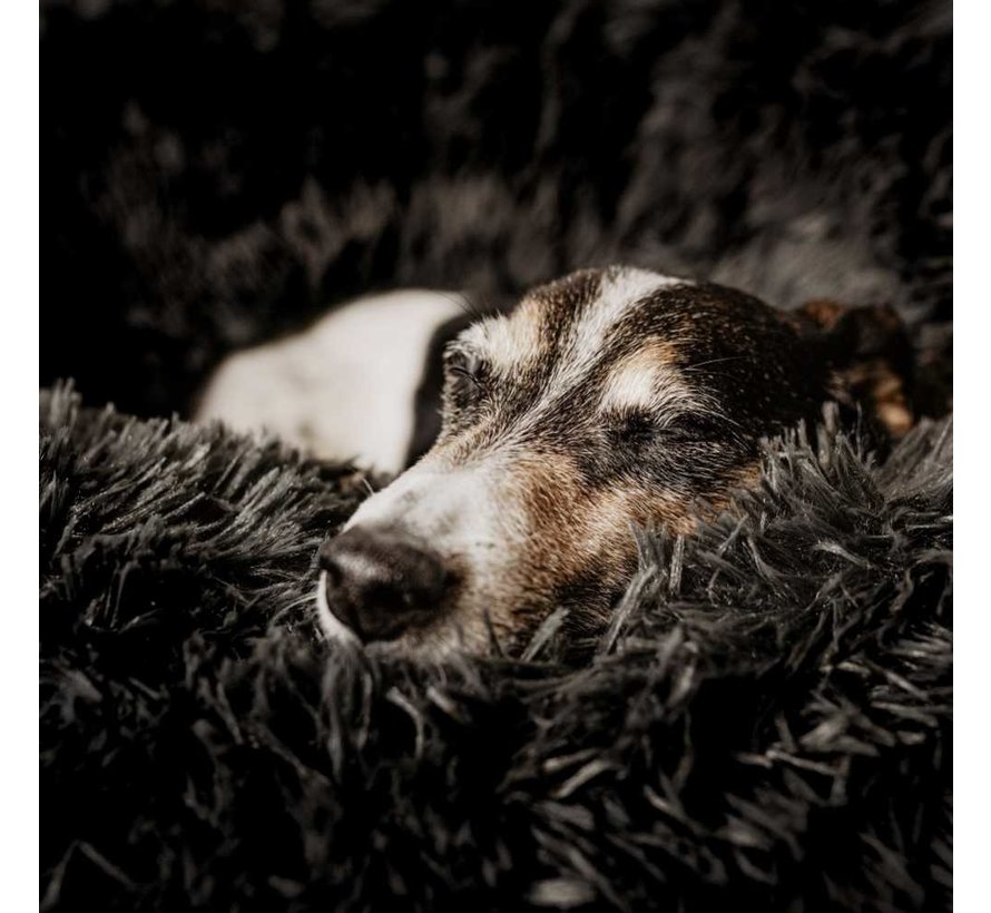 Dog Bed Donut Fuzz Dark Grey