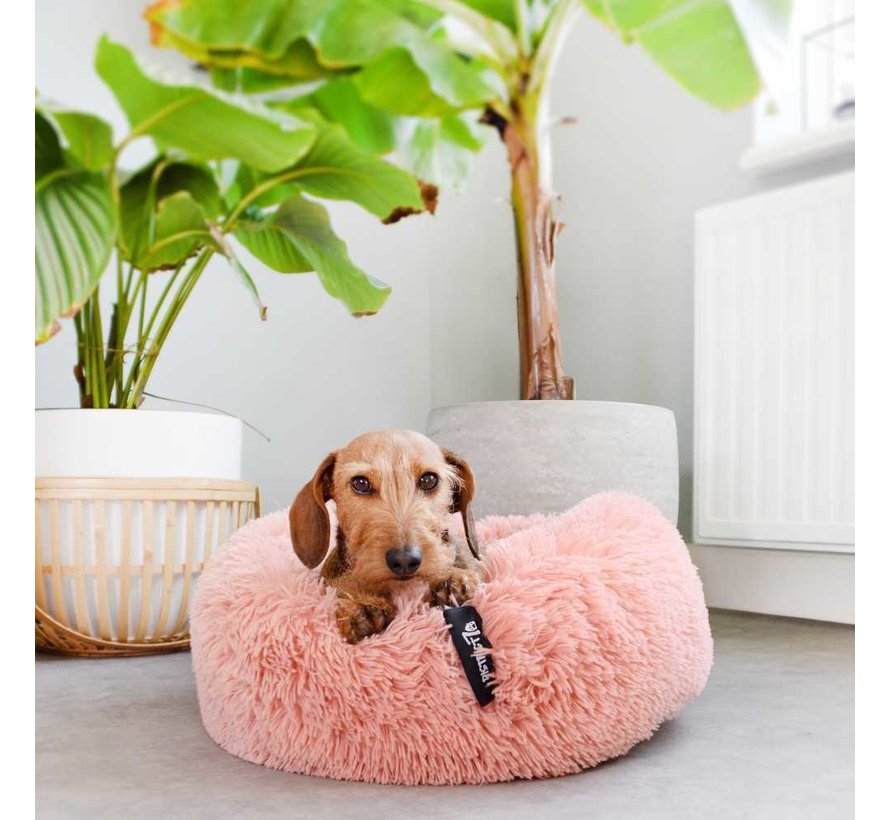 Dog Bed Donut Fuzz Old Pink