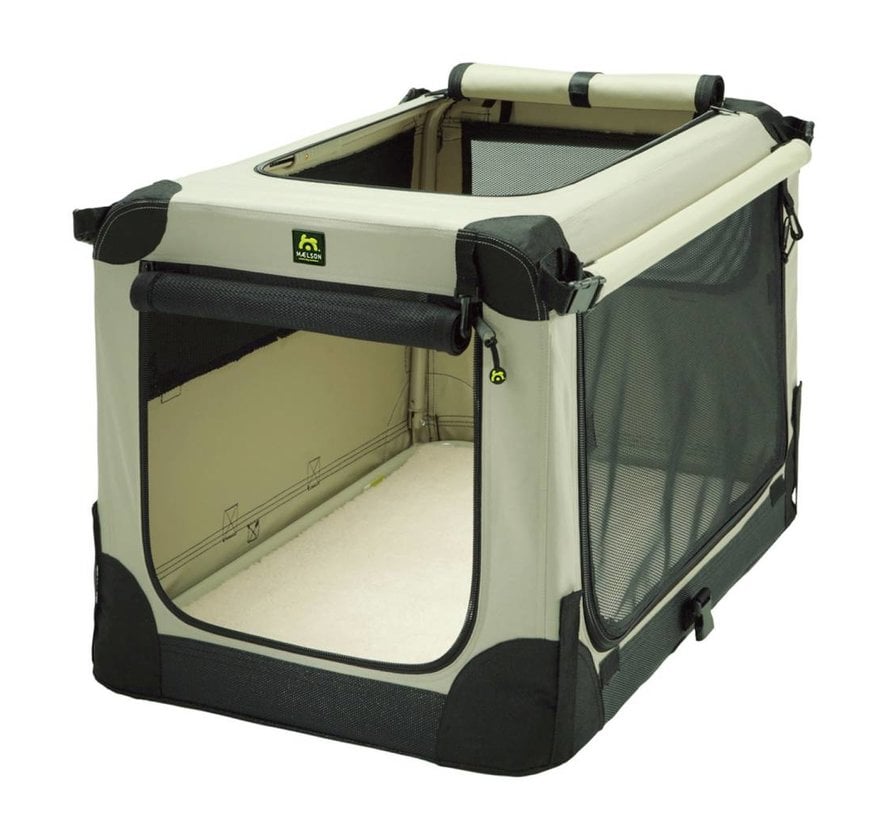 Foldable dog crate Soft Kennel Beige