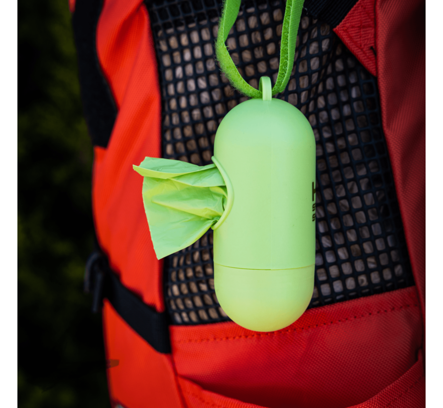 Poop bags with poop bag holder