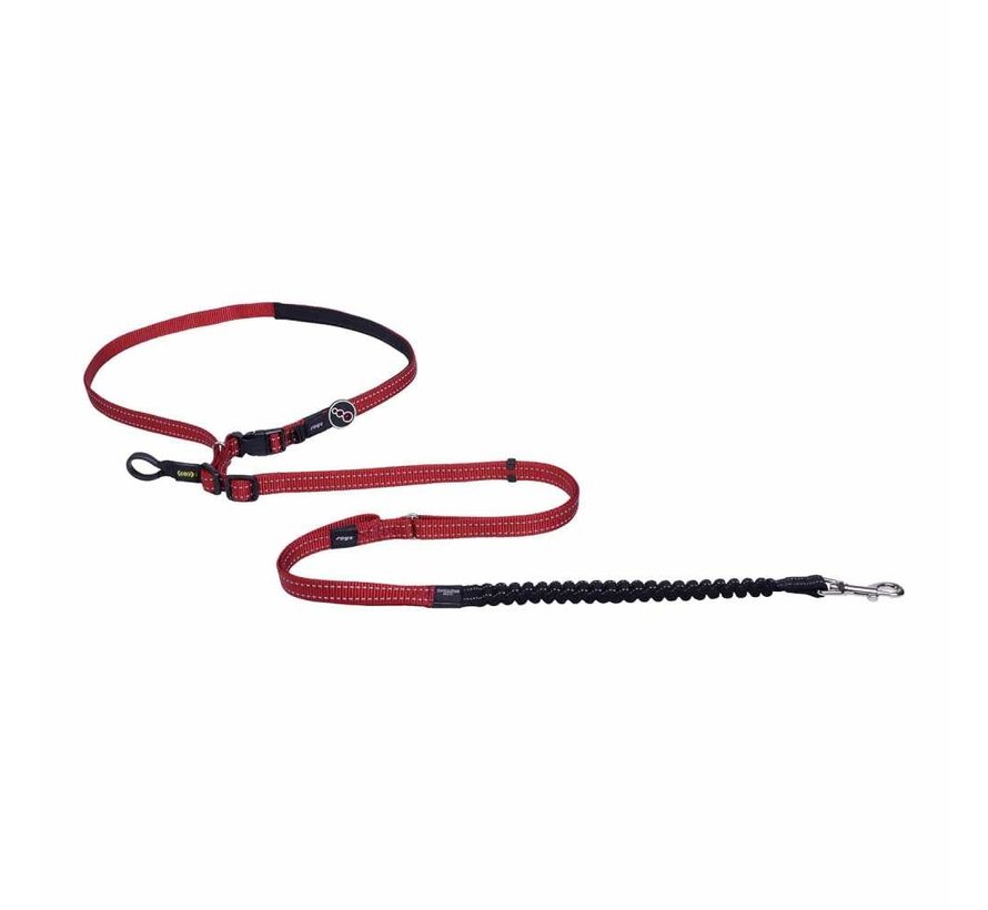 Dog Leash Utility Handsfree Red