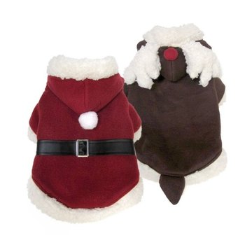 FouFouDog  Reversible Santa / Reindeer Suit