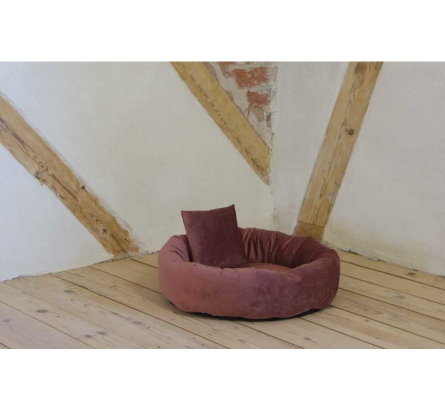 Dog Bed Velvet Red