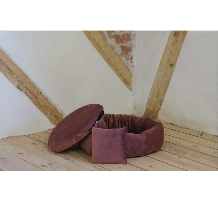 Dog Bed Velvet Red