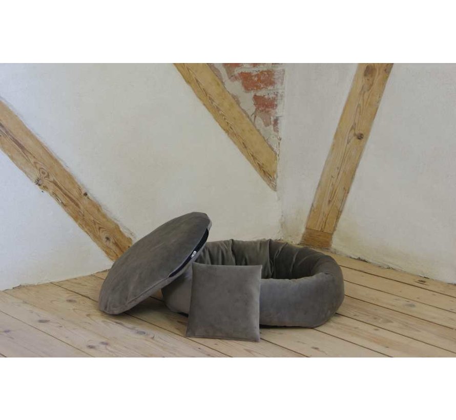 Dog Bed Velvet Taupe