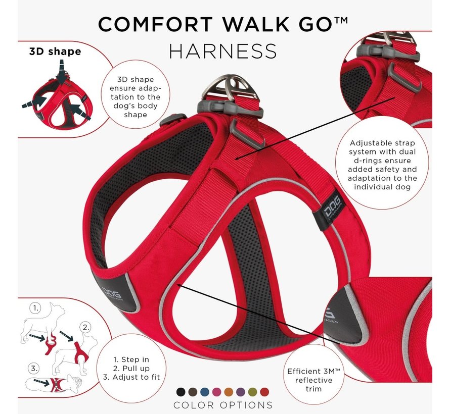 Dog harness Comfort Walk Go Classic Red