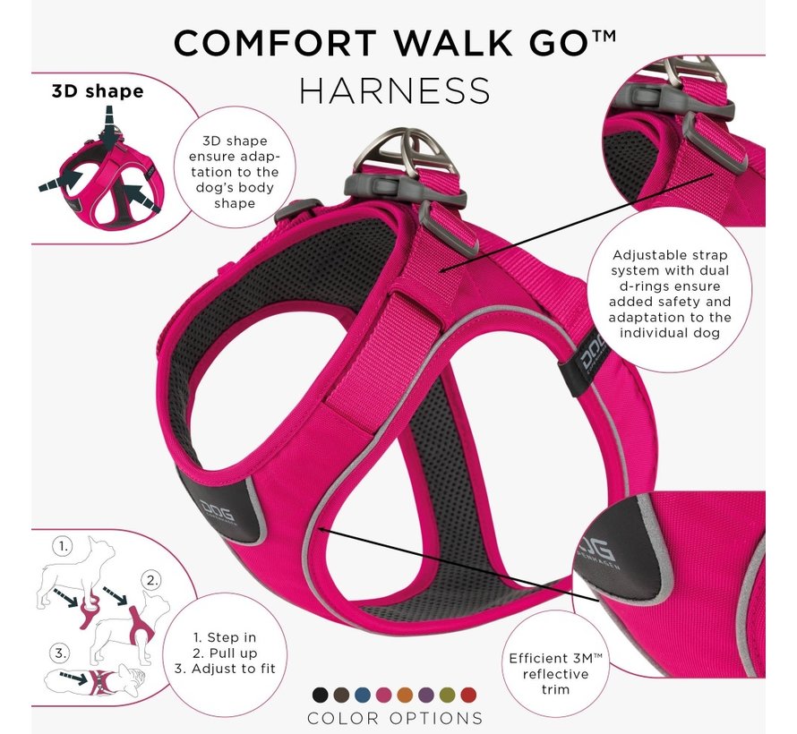 Dog harness Comfort Walk Pro Go Wild Rose