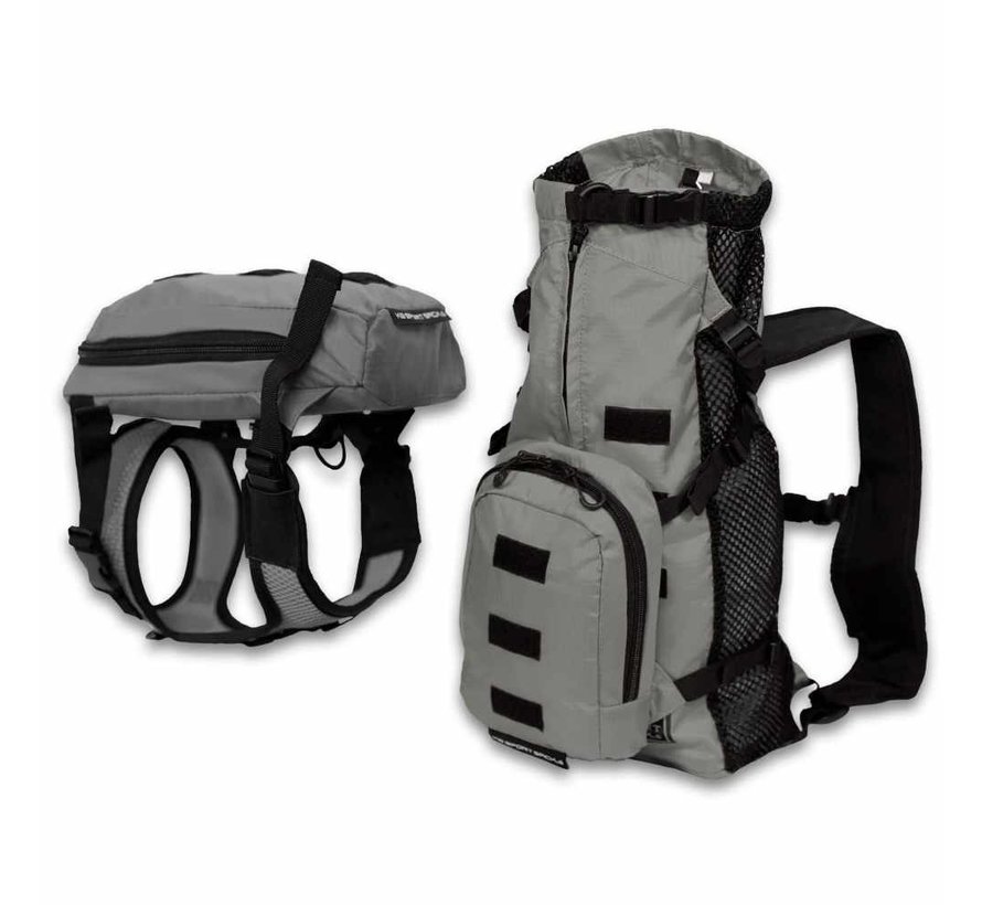 Multifunctional Dog Backpack Walk On Grey