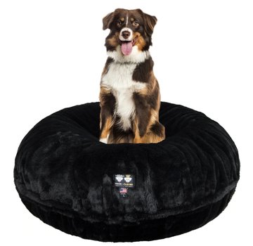 Bessie and Barnie Dog Bed Bagel Short Shag Black Panther