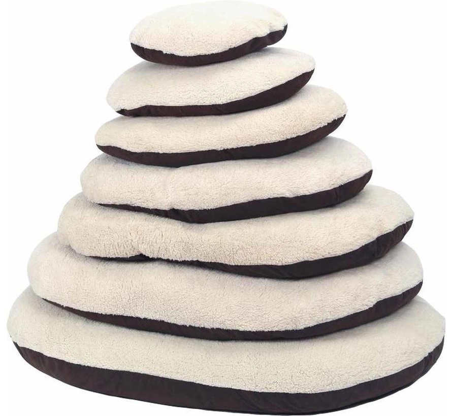 Oval Dog Cushion Sheep Beige & Brown